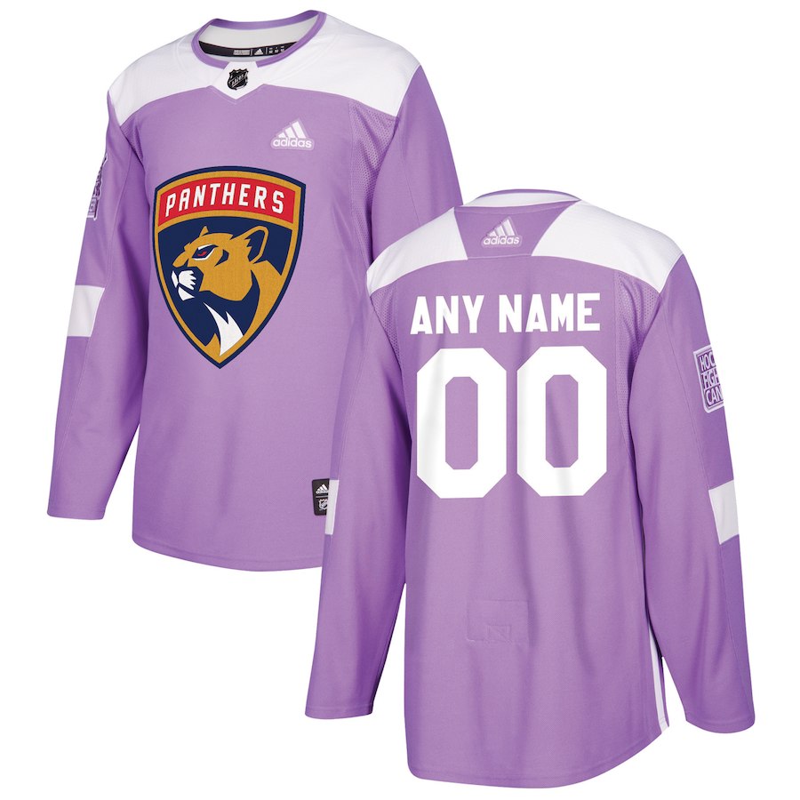 Men NHL adidas Florida Panthers Black 2018 Hockey Fights Cancer Custom Practice Jersey